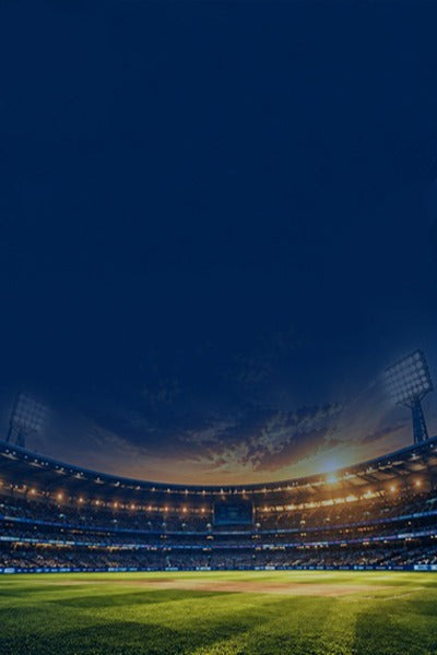 cricket stadium and field under evening lights