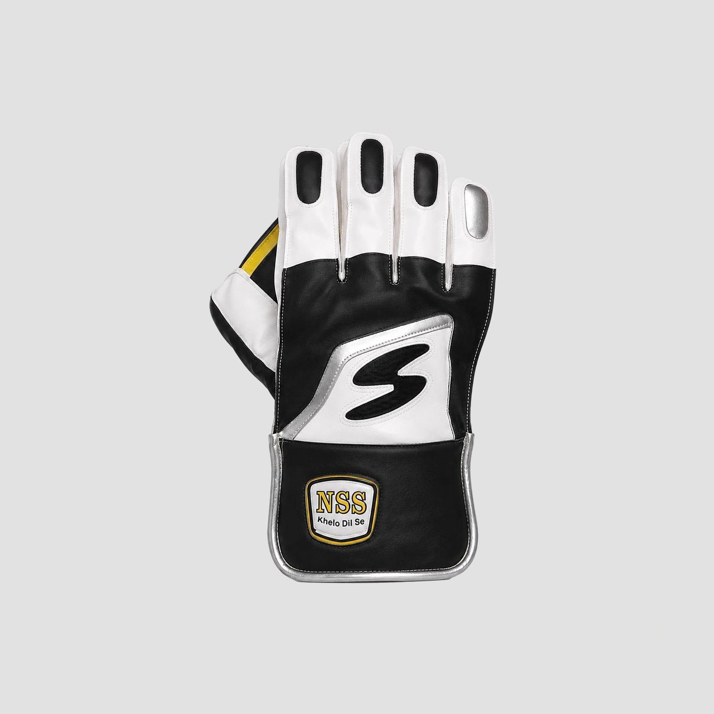 Premium Black & White Wicket Keeping Gloves