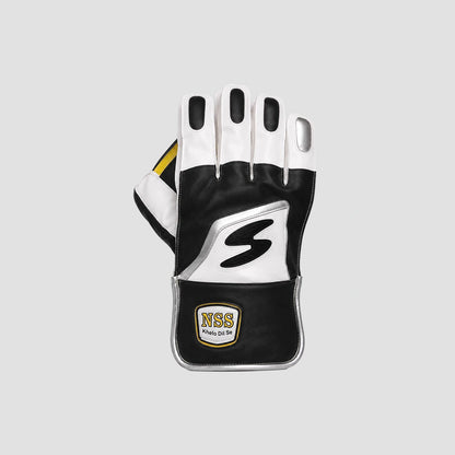 Premium Black & White Wicket Keeping Gloves