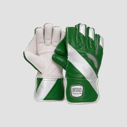 Premium Green & White Wicket Keeping Gloves